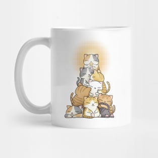 Chubby Cat Christmas Tree (Black) Mug